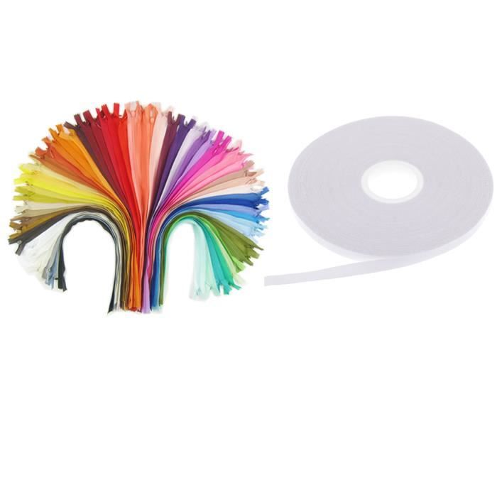 50 Fermetures Éclair Invisibles 20 Cm - Nylon Multicolore Pour Couture, DIY | Lot De 25 Couleurs - 13