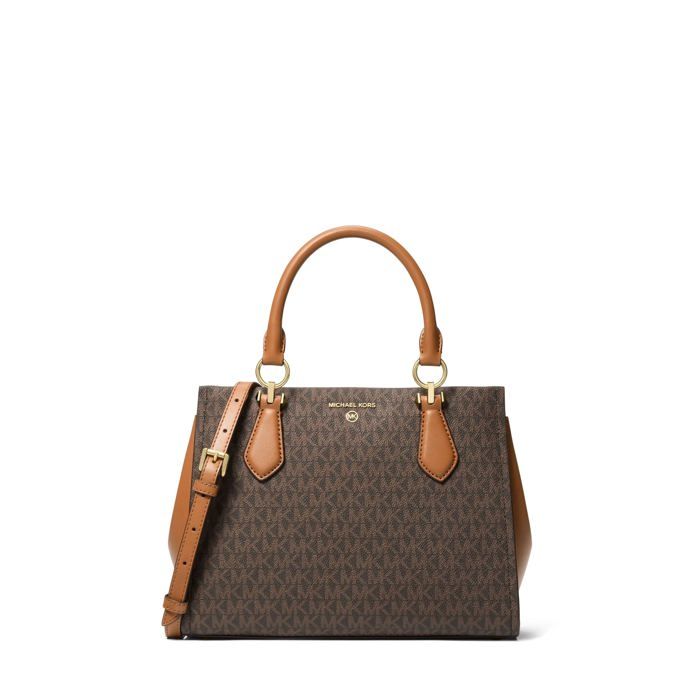 Michael Kors Marilyn Sac à main structuré Marron Acorn 28 6×14×21 cm - Fermeture zippée