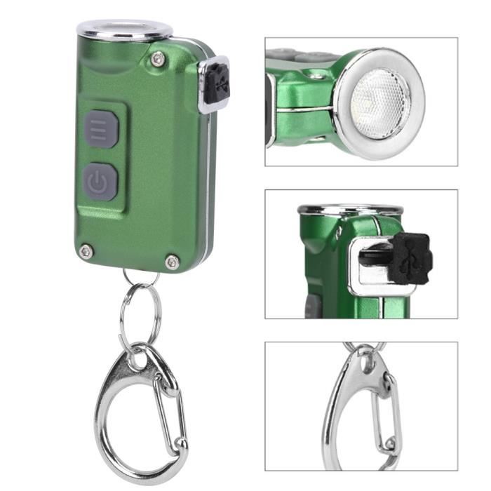 Mini Lampe Torche LED Ultra Puissante 1200 Lm Avec Porte-clés - Noir Et Argent