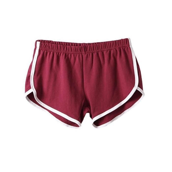 Minetom Femme Short de Sport Casual Yoga Mode Plage avec Bords Colorés  Haute Taille Élastique Shorts Plage Volleyball Pour Fille Rouge - Cdiscount  Prêt-à-Porter