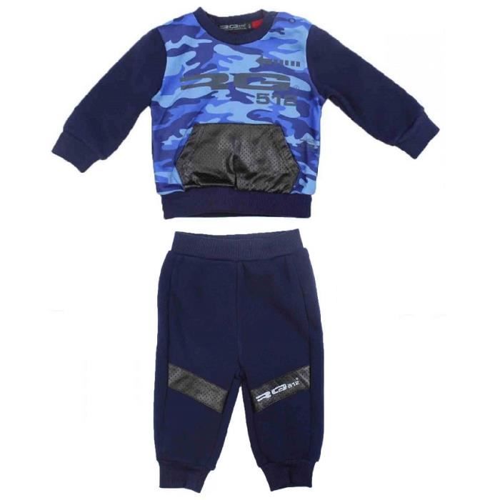 Jogging bébé RG512 camouflage bleu - Garçon - Manches longues - Multisport
