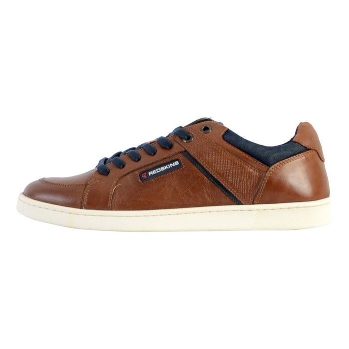 Redskins Basket Cuir Redskins Florissant - Cognac/Marine