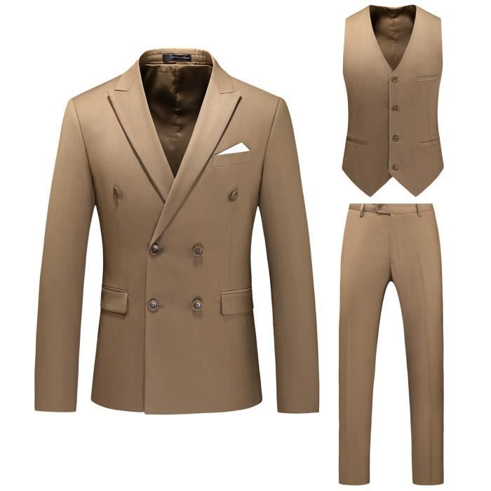(Veste+Gilet+Pantalon) Costume Homme uni en 3 Pièces Grande VêTements ...