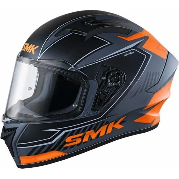 Casque moto intégral SMK Stellar Ado - noir / orange - M