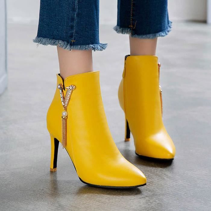 chaussures a talon jaune
