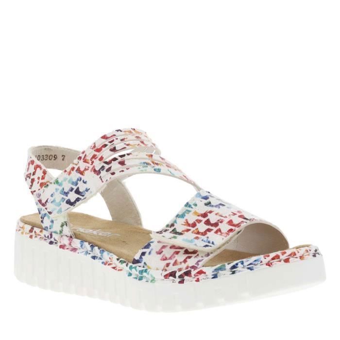 A Compense Sandales talon compensé bas Blanc - Cdiscount Chaussures