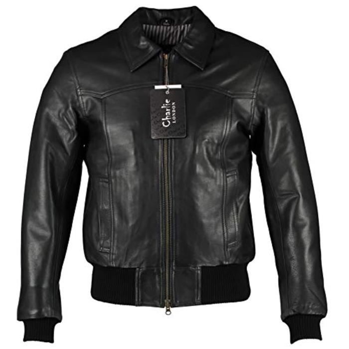 Blouson aviateur en suédine - noir - - 45.00