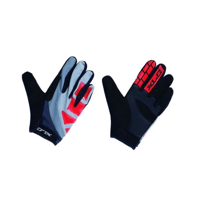 Gants vélo longs XLC CG-L13 Enduro - Rouge/Gris - Homme - VTT - Manches longues