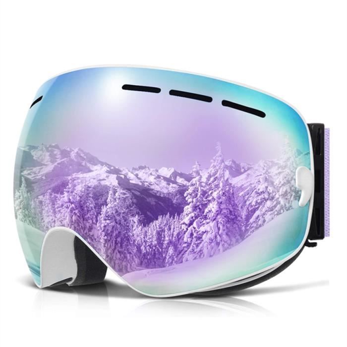 Trusiel Lunette de Ski, Masque Ski Sphériques avec Anti-UV, Anti