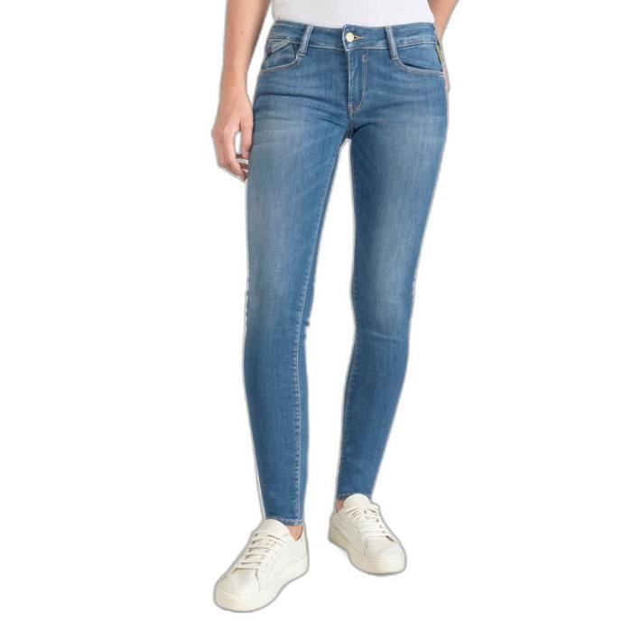 Jeans taille haute femme Le Temps des cerises Pulp Reg Foxe - blue - 24