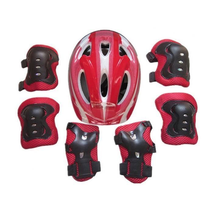 Protections Vélo Enfant SYOSIN – Set De 6 Coussinets Rose/blanc, 3-9 Ans