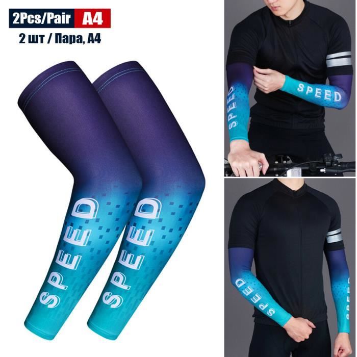 Manches De Bras KEMALOCE Anti-UV - Respirantes, Maintien Sans Glisse - Pour Cyclisme, Course - Blanc
