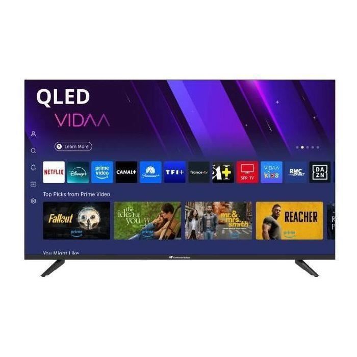 Continental Edison TV QLED - CELED43SVQLD25B6 - 43 (109 cm) - UHD 4K 3840x2160 - SMART VIDAA - 3xHDMI - 2xUSB - vue 2