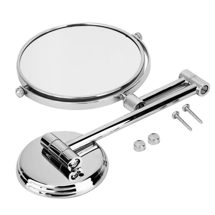 Miroir de maquillage - OMABETA - Pliable et pivotant - 360 degrés - Double face - 1x et 3x