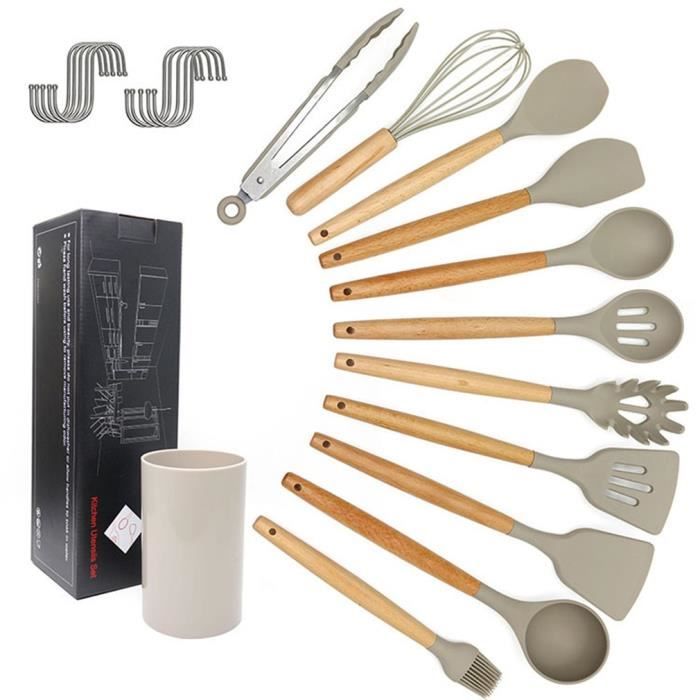 Ensemble d'Ustensiles de Cuisine en Silicone, Ustensiles de Cuisine pour la Maison, Outils de Cuisine, Gadgets de Cuisine, Kit de Cuisson, Ensemble de 14