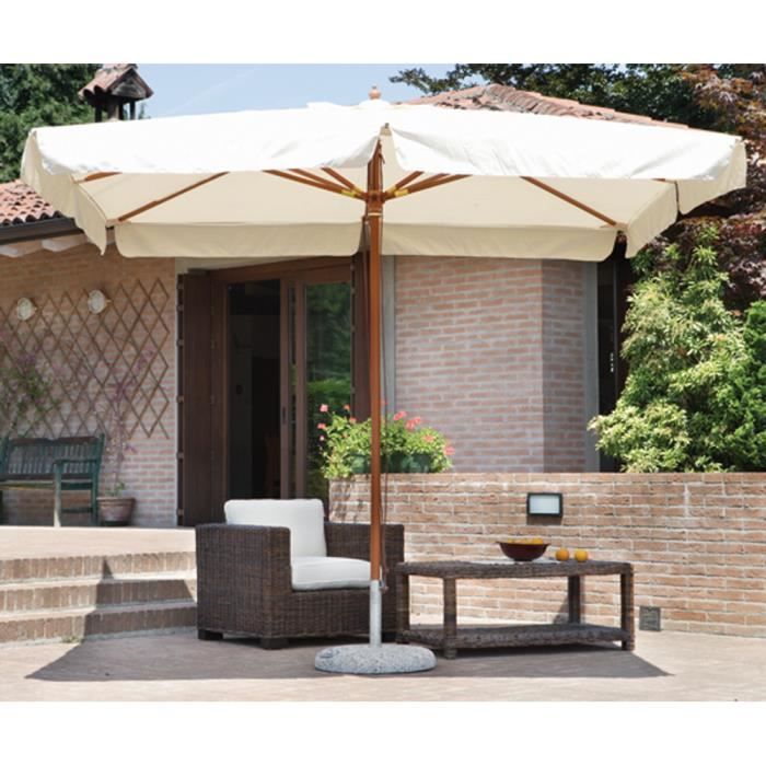 Parasol Centre Carre 3 X 3 M Coloris Bois Teck Polyester 230 Gr Cdiscount Jardin