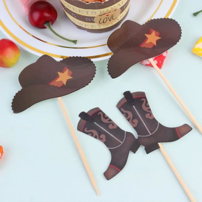 40 Pcs Gateau D Anniversaire Picks Cowboy Bottes Chapeaux Party Cake Plug Drapeau Creative Kit De Decoration Pack De Decoration Cdiscount Maison 40 Pcs Gateau D Anniversaire Picks Cowboy Bottes Chapeaux Party Cake Plug Drapeau Creative Kit De Decoration Pack De Decoration Cdiscount Maison