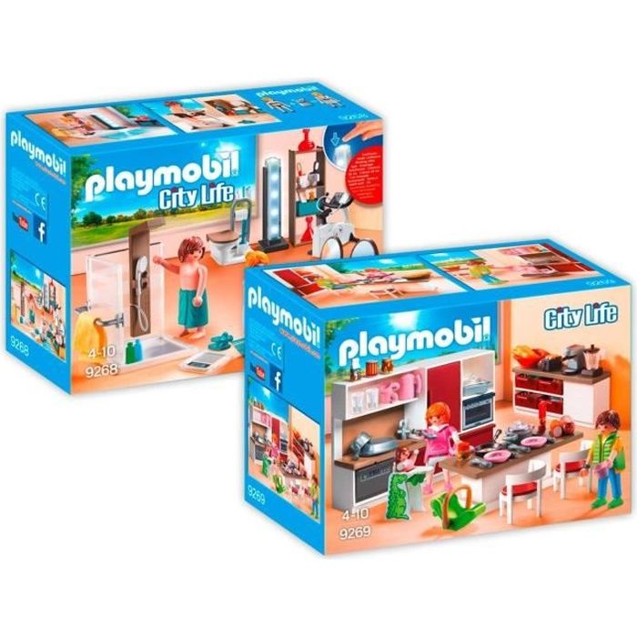 ② Maison moderne Playmobil et 6 ensembles supplémentaires — Jouets