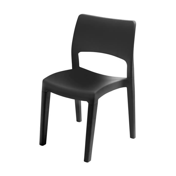 klik/klak - chaise de jardin en résine. chaises à manger, fauteuils d'extérieur couleur gris anthracite