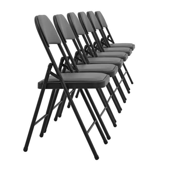 pro.tec 6x chaises visiteurs (gris - rembourrées)(en pack économique) chaise conférence - chaise - chaise de bureau - chaise - sa...