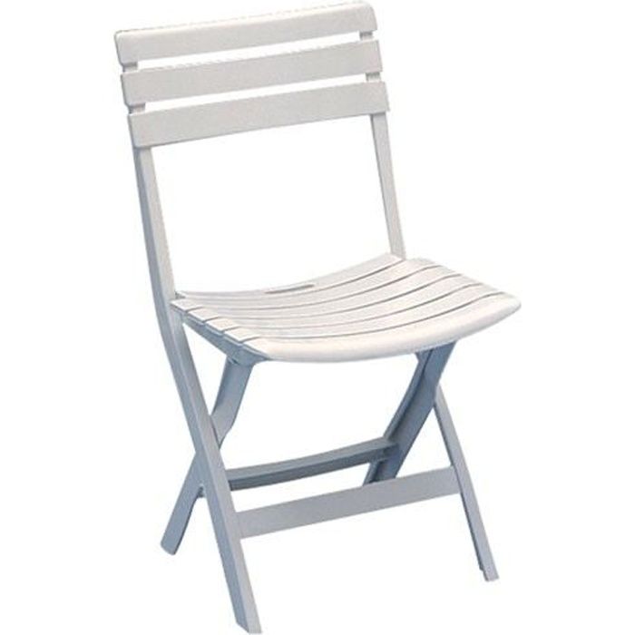 chaise de jardin pliante - progarden - birki - blanc - polypropylène - meuble de jardin