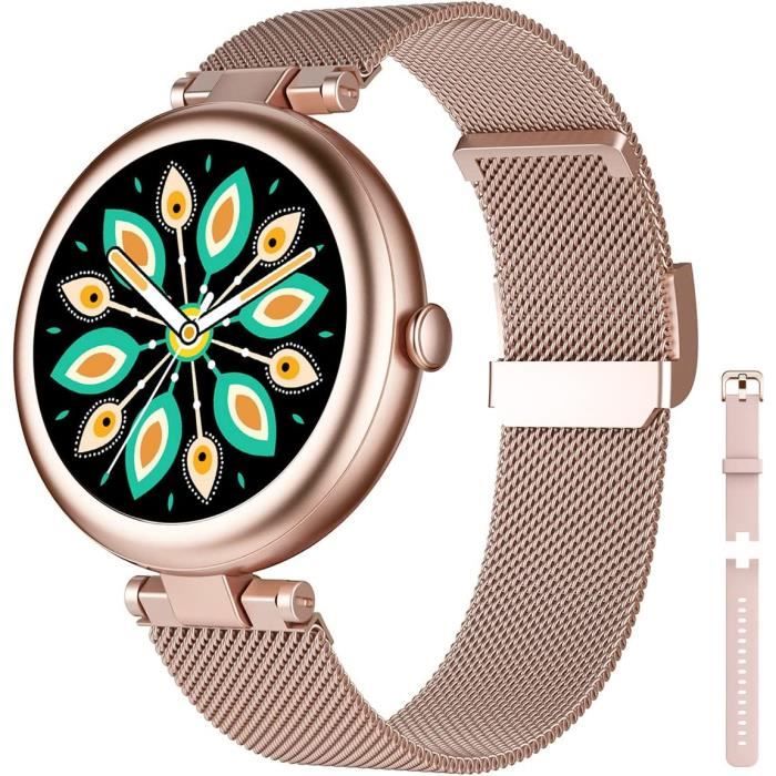 Montre Connectée Femme CIVO - Écran Rond, étanche, Podomètre, Appels Bluetooth - Compatible IOS/Android - Cadeau Idéal