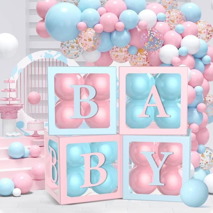 71Pcs Deco Baby Shower-Comprend 33 Ballons, 4 Boîte, 34 Lettres Baby*2