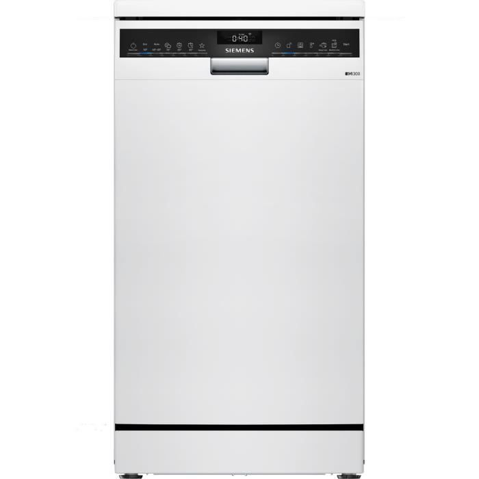 Lave-vaisselle pose libre SIEMENS SR23EW24ME IQ300 - 10 couverts - Moteur Induction - L45cm - 44dB - Blanc
