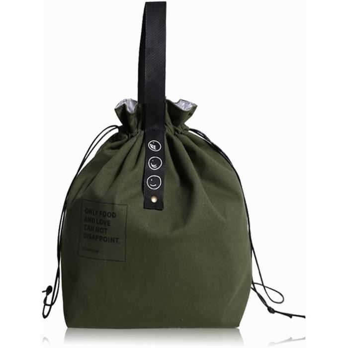 XINGNIAO Sac Bento Japonais En Velours Côtelé - Cordon Serrage, Isotherme - Pour Déjeuner Et Pique-nique