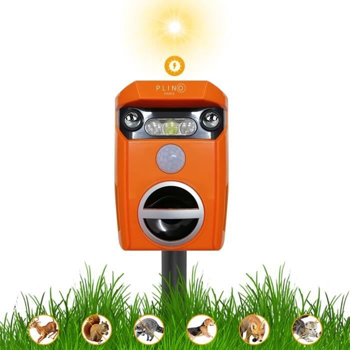 Répulsif Ultrason Animaux Extérieur - 2 Pièces, étanche IP65, Détection 10 M, Solaire/USB