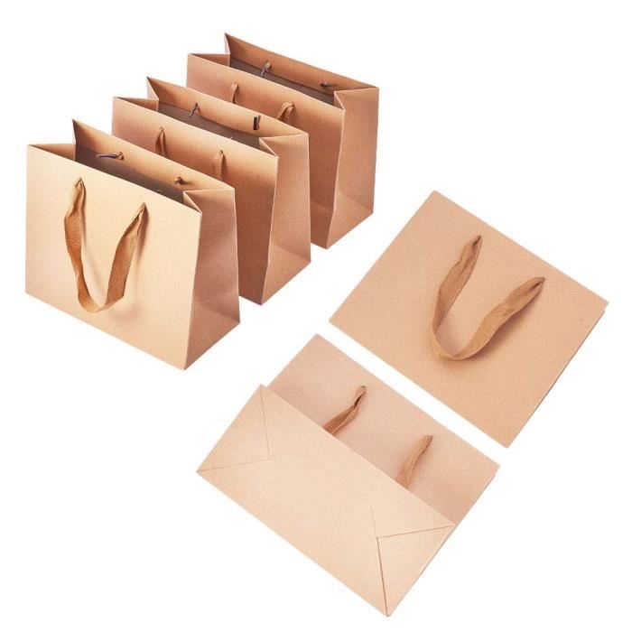 Olive 10 Sac en Papier Cadeau avec poignée en Nylon pour Une faveur de Mariage pour Enfants et pour Faire Les boutiques nbeads Sac De Papier 15x11x6 cm 