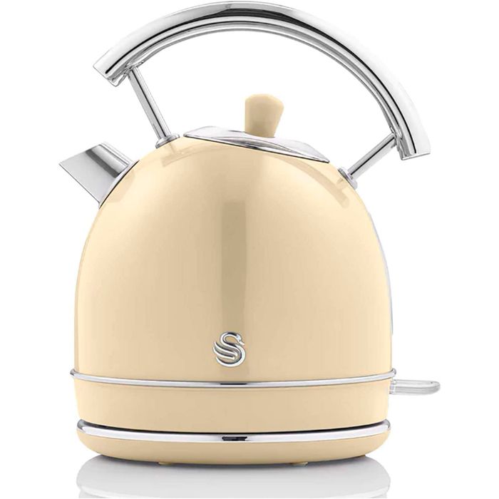 Retro Bouilloire 18 L Acier Inoxydable sans BPA Résistance Cachée sans Fil SWAN SK14630CNEU 3000W Crème Retro Bouilloire 18 L Acier Inoxydable sans BPA Résistance Cachée sans Fil SWAN SK14630CNEU 3000W Crème