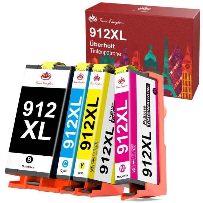ColorKing 912XL Cartouches d'encre Compatibles Remplacement pour HP 912XL  912 XL pour HP Officejet 8012 8014 8015 8017 8010 HP Officejet Pro 8020  8022 8023 8024 8025 (Noir Jaune Cyan Magenta, 4-Pack) : :  Informatique