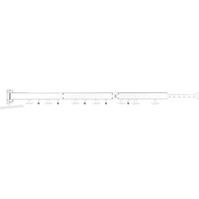 Support Mural Pour Séchoir à Linge, Présentoir de Vente Au Détail Porte- Vêtements Suspendu Pliable Rétractable, Porte-Vêtements Polyvalent Cintre de Rangement pour Linge, Balcons, Chambres