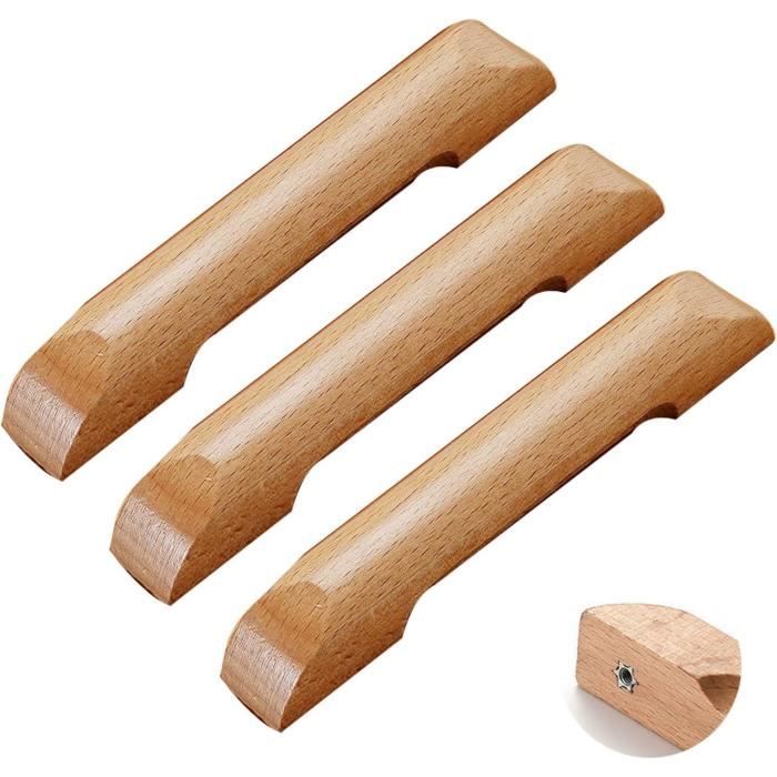 Lot De 2 Poignées De Placard En Bois - Distance Entre Trous 160 Mm - Style Rétro