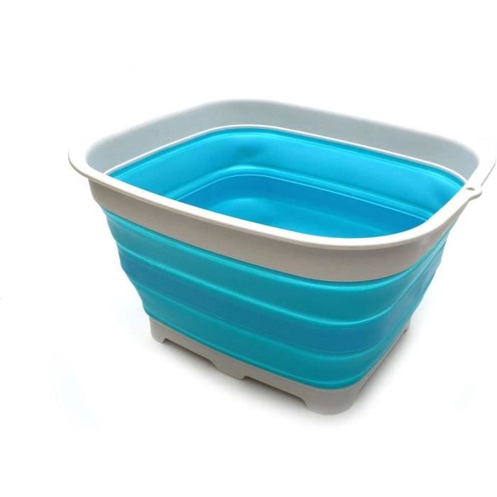 Bassin Pliable 13 Litres - Récipient Multifonction Pour Vaisselle, Lessive, Camping | Tissu PVC étanche, Léger Et Portable