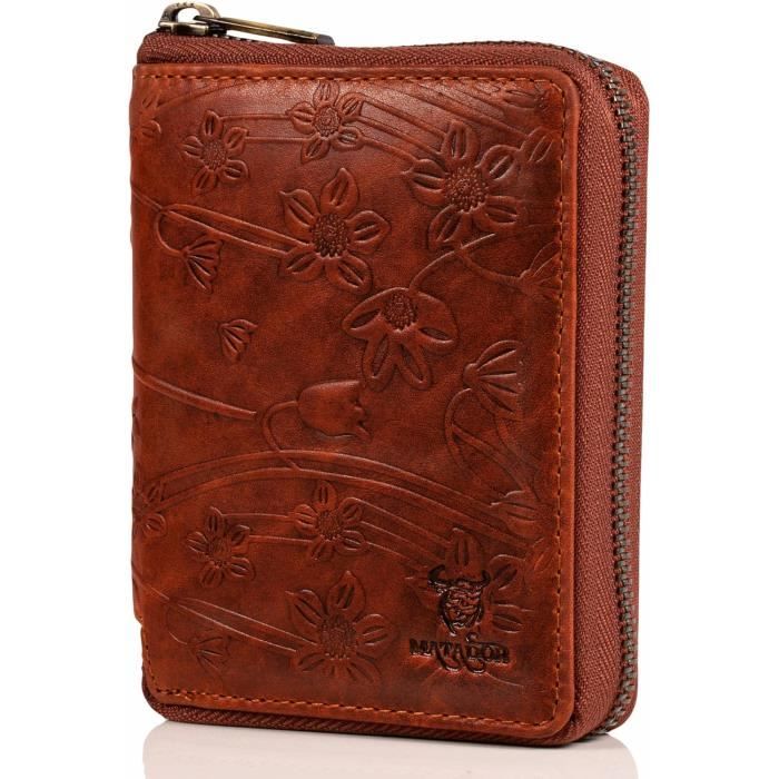 Porte-monnaie Ancien En Cuir Véritable – Fermeture éclair – Style Vintage – Parfait Pour Collectionneuse