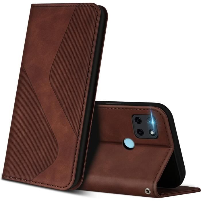 SEAHAI Cover per Realme C21Y / Realme C25Y, Ultra Sottile Custodia Premium Pelle Portafoglio Kickstand Slot per Schede [RFID Blocking] TPU Antiurto Flip Cover Libro - Blu