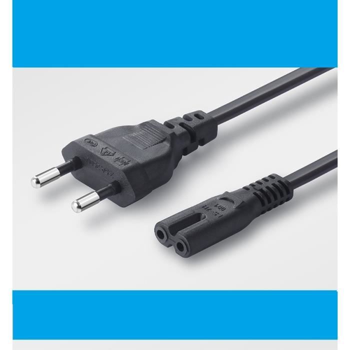 Câble D'alimentation Universel HQRP – IEC C7 Polarisé – Nema 1-15P – 1,8m