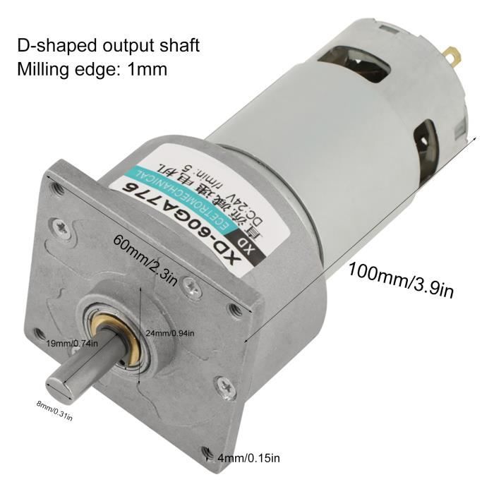 Reductiemotor, DC 12V Elektromotor, Hoog Koppel Motorreductor, CW/CCW Elektrische Omkeerbare Versnellingsbakmotor(6RPM