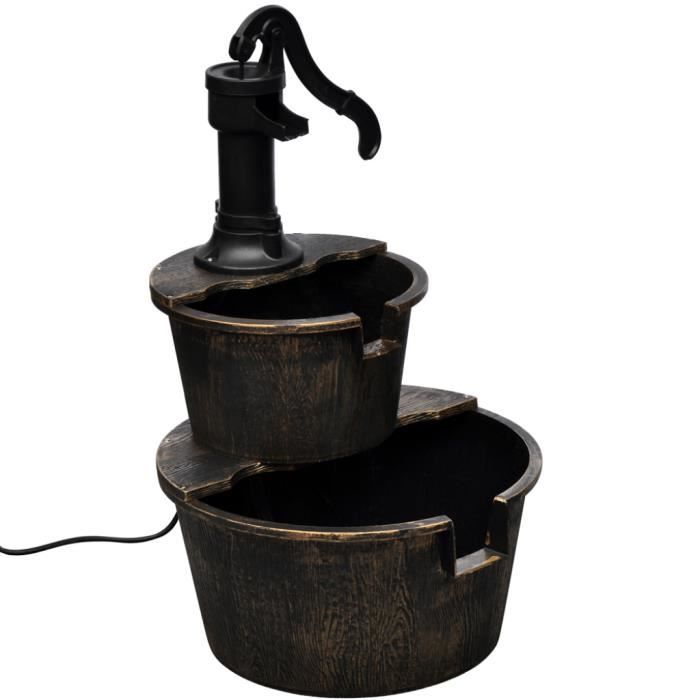 Fontaine sculpture/statut - VIDAXL - Design de pompe de puits - Electrique - Marron - Sans éclairage
