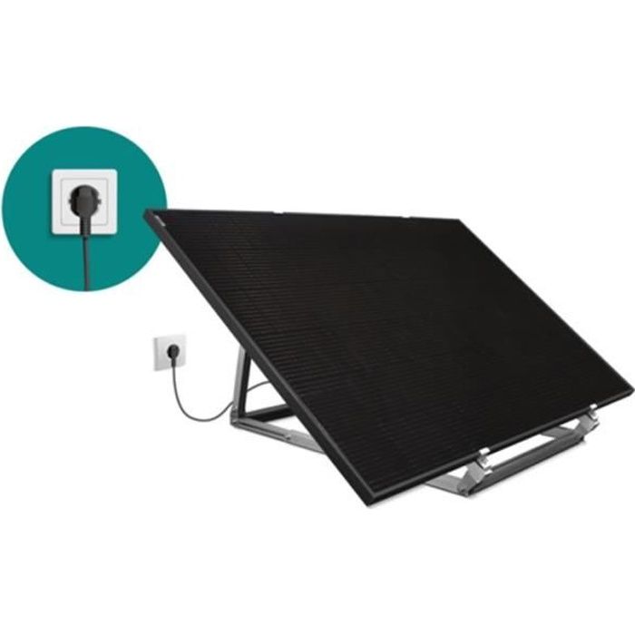 kit panneau solaire 600W Plug&play extensible: panneau de 410W full black , micro-onduleur haut rendement de 600W, support en alu, p
