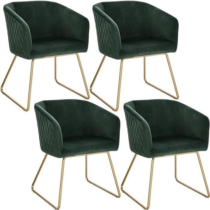 Chaise Velours Scandinave Avec Pieds Dorés - Design Moderne Pour Salle à Manger, Cuisine Ou Salon