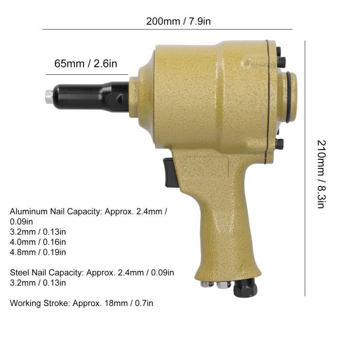 Ancien Pistolet à Rivets Manuel Roper Whitney – Modèle 8000 – 3/16 Pouce