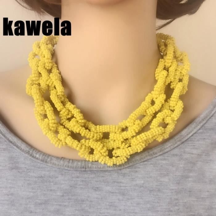 Bijoux en perles : Collier Belle Emeraude monté avec des fleurs en