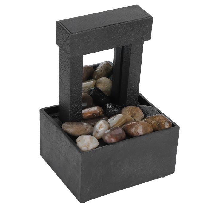 Fontaine Relaxation Galets Mini Fontaine De Table LED Avec Galets - Fontaine Méditation USB Silencieuse, Ambiance Zen Intérieure