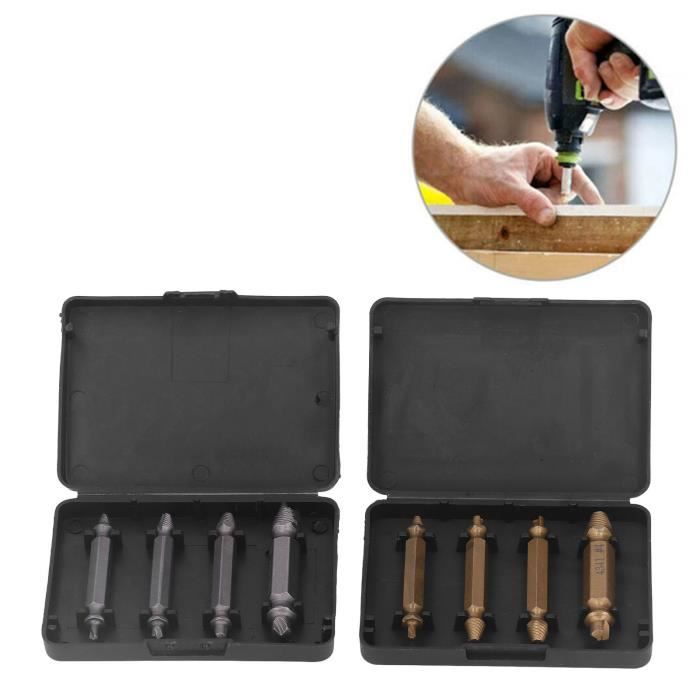 Kit 4 Extracteurs De Vis Et Boulons Endommagés, Pour Retirer Facilement Les Têtes Cassées