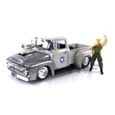 Voiture Miniature de Collection - JADA TOYS 1/24 - FORD F-100 Pick Up - 1956 - Silver - 34373S-1