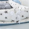 Lit Bébé Portable en Coton - Marque - Modèle - Gris étoiles - 0-2 Ans - Nid pour nouveau-né nourrisson de voyage-1