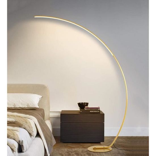 Lampadaire à Arc LED Salon, Lampadaire sur Pied LED 25W Dimmable avec  Télécommande, Lampe de Stand Design Arche Moderne, Lampe[265] - Cdiscount  Maison